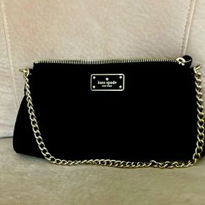 Kate Spade black nylon bag. Gold chain handle. Very good condition.